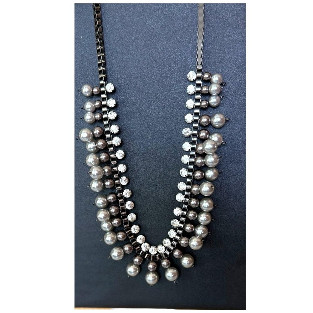 Silver tone and Beaded Statement Necklace